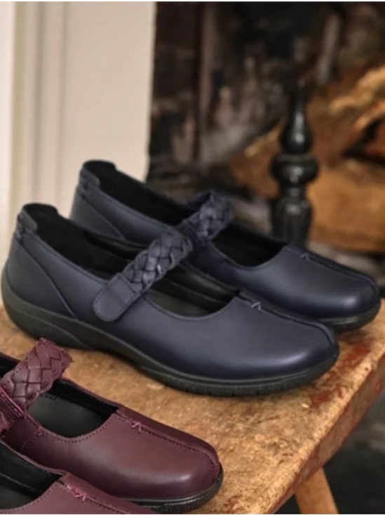hotter Shoes - hotter Women's Braided Mary Jane Flats - black leather